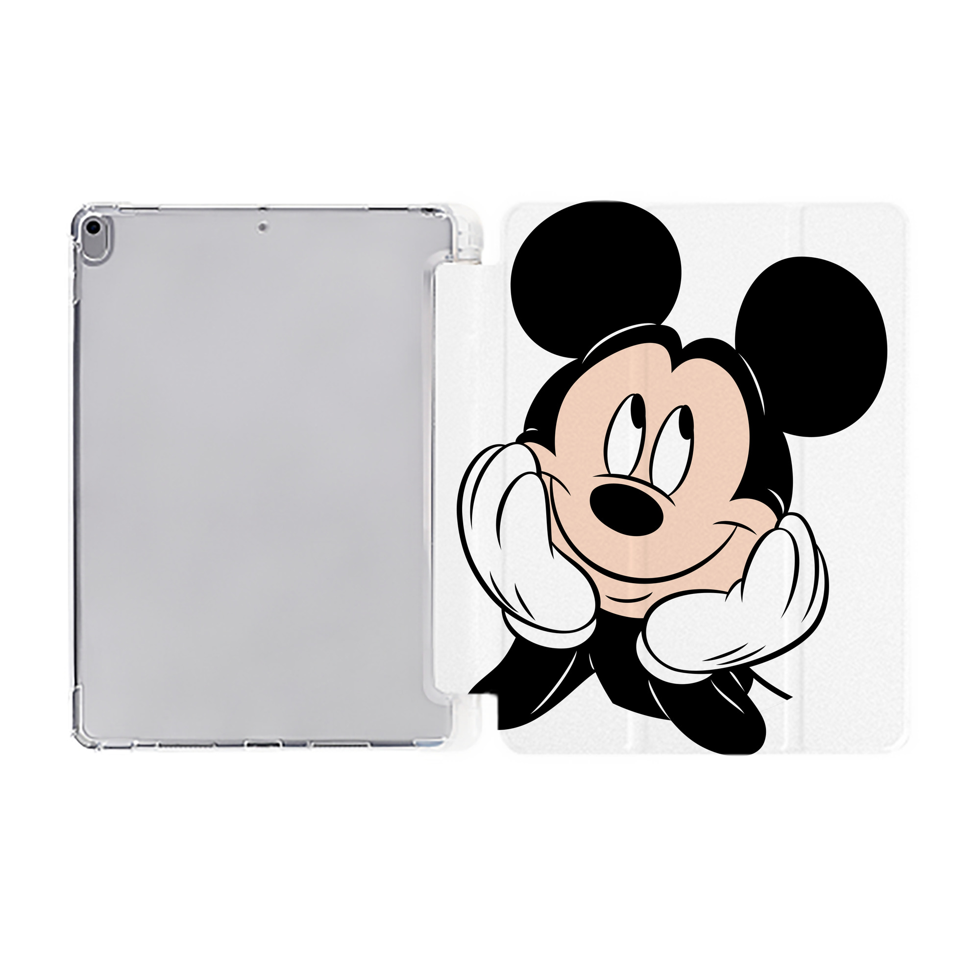 （画像用） ミッキーマウス Mickey Mouse IPad ケース ペン収納付き 三つ折りスタンド PUレザー×シリコン 対応機種9.5/10.5/10.9インチ